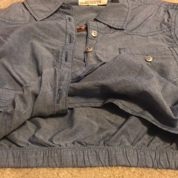 Forever 21 Faux Denim Crop Top - Picture 3 of 4